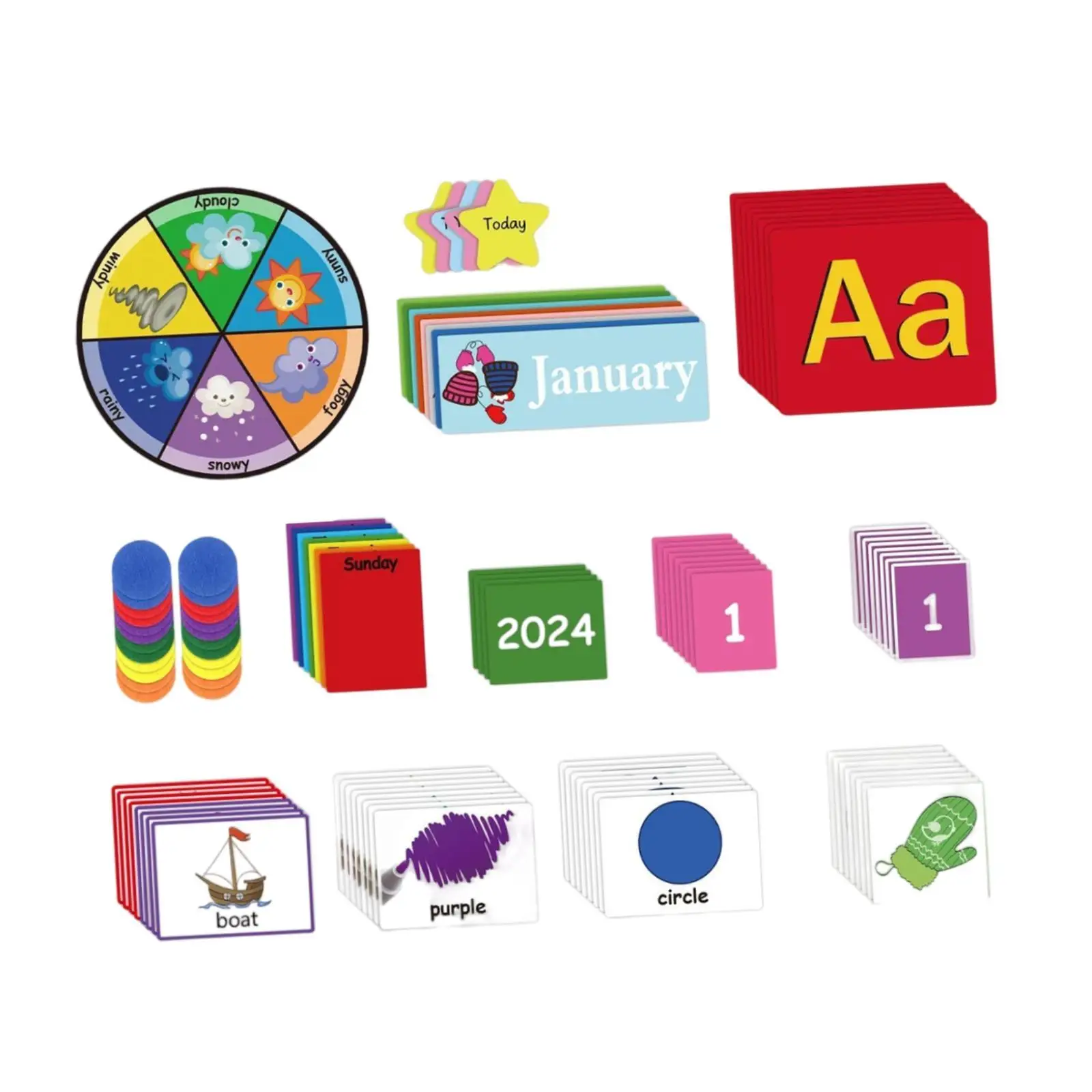 Pocket Chart Teaching Week for Homeschooling Classroom Group Instruction