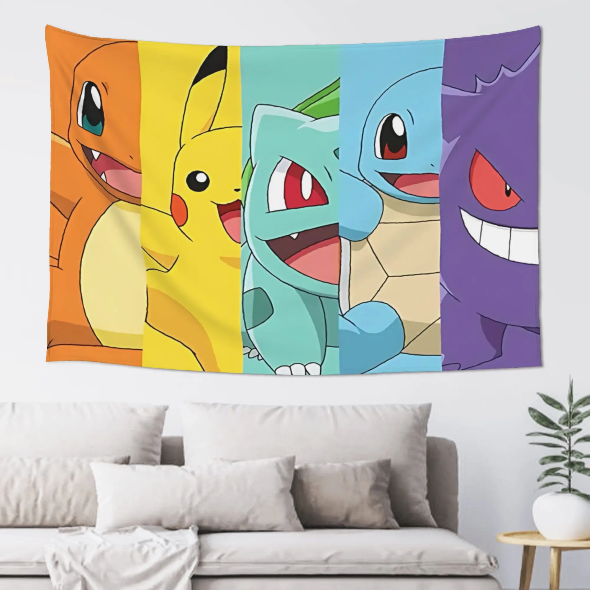 Customized Pokemon Cutecore Tapestry  Wall Hanging Blanket Tapestry Home Decor Items Wall Decorations