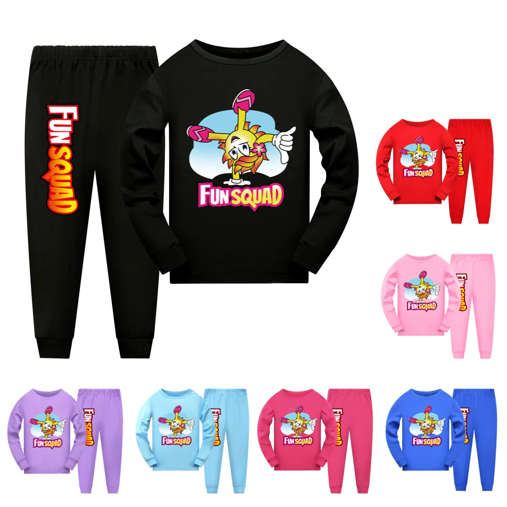 

Kids Clothes Toddler Girls Boys Fun Squad T-Shirt + Pants 2pcs Set Sports Suit Casual Baby Autumn Comfortable Outfits Pyjamas