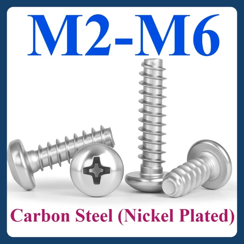 

M2 M2.5 M3 M4 M5 M6 Nickel-plated Phillips Flat Head Screws Carbon Steel Half Round Large Head Umbrella Head Screws