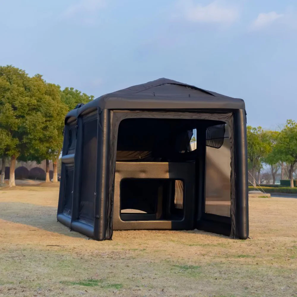 

Hot sale!4 Season Waterproof Tent Quick Setup Black Big House Family Inflatable Tent for Simple Luxury Camping