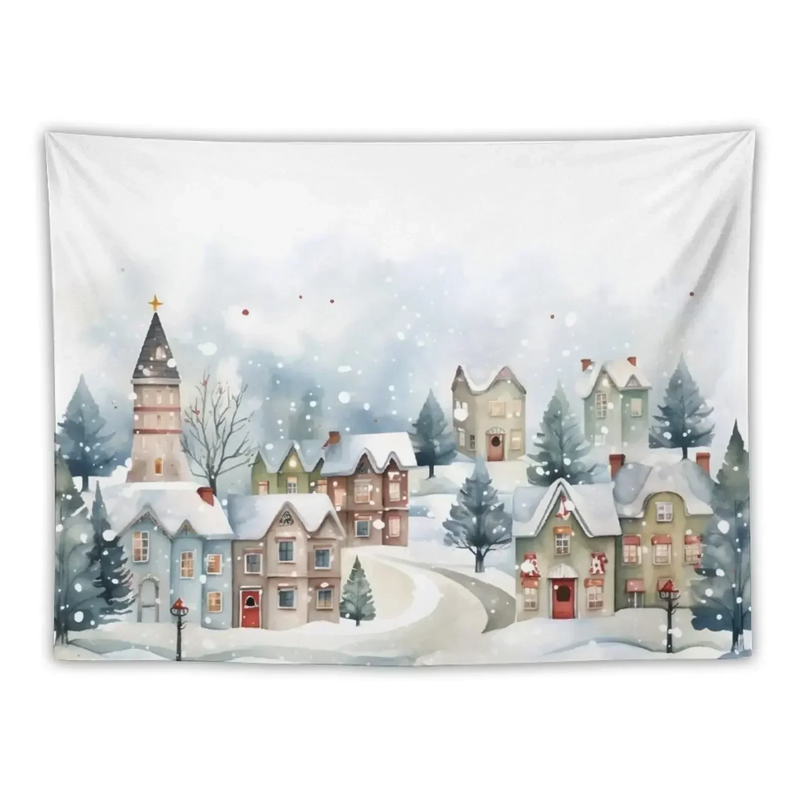 

Winter Town Tapestry Aesthetic Decoration Decoration Home Wall Hangings Decoration Tapestry