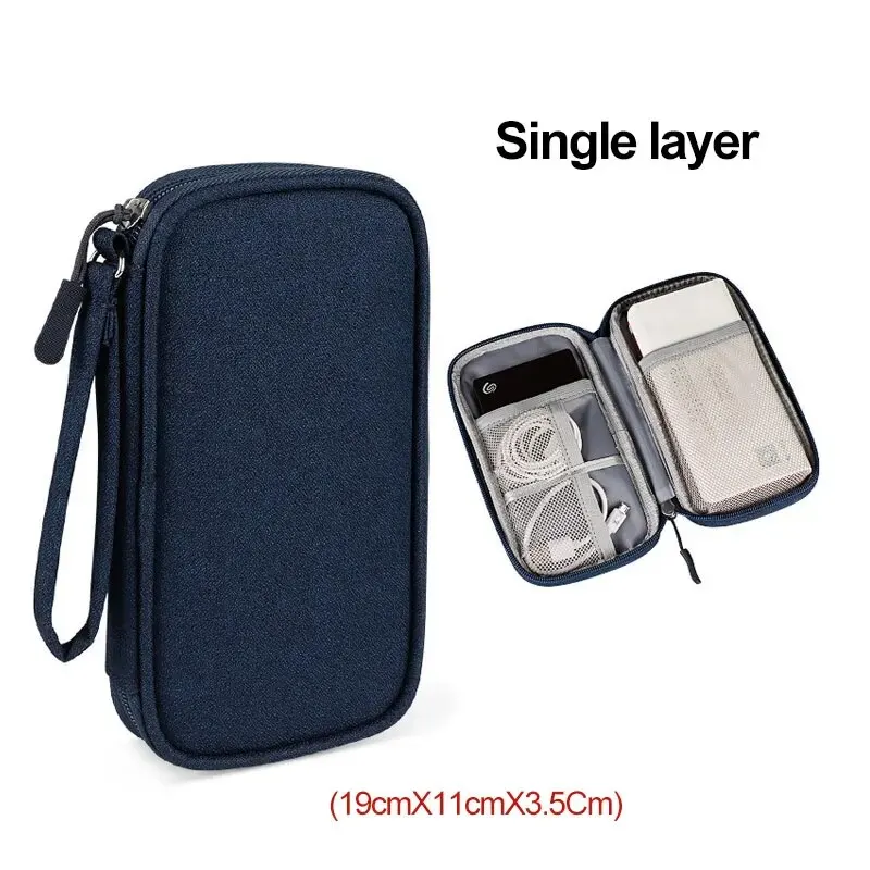1Pc NIEUWE Reisorganisator Tas Kabelopslag Organisatoren Pouch Draagtas Draagbare Waterdichte Dubbele Lagen Opbergzakken Kabelsnoer