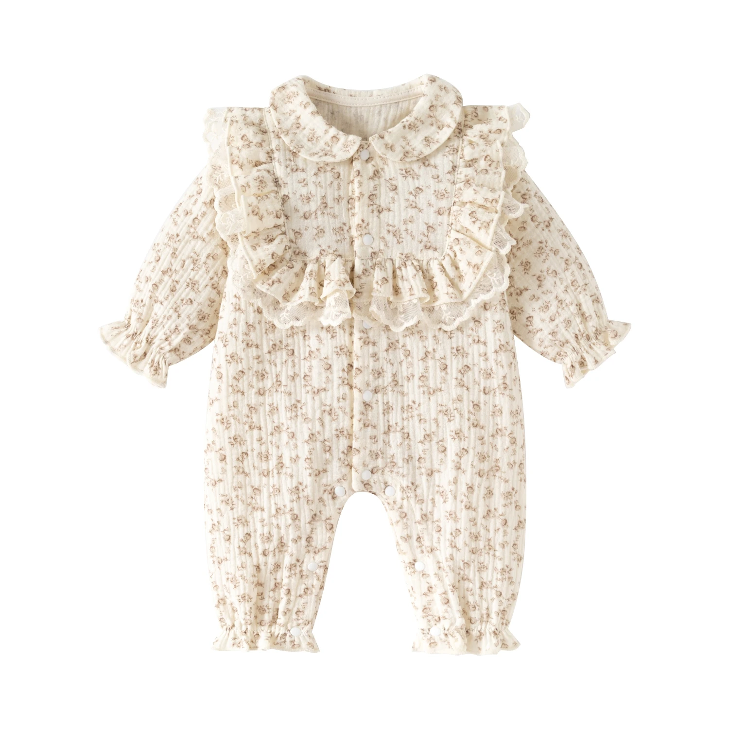 

Ruffles Lace Baby Girls Rompers Floral Princess Toddler Girls Onesie Clothes for Spring Autumn