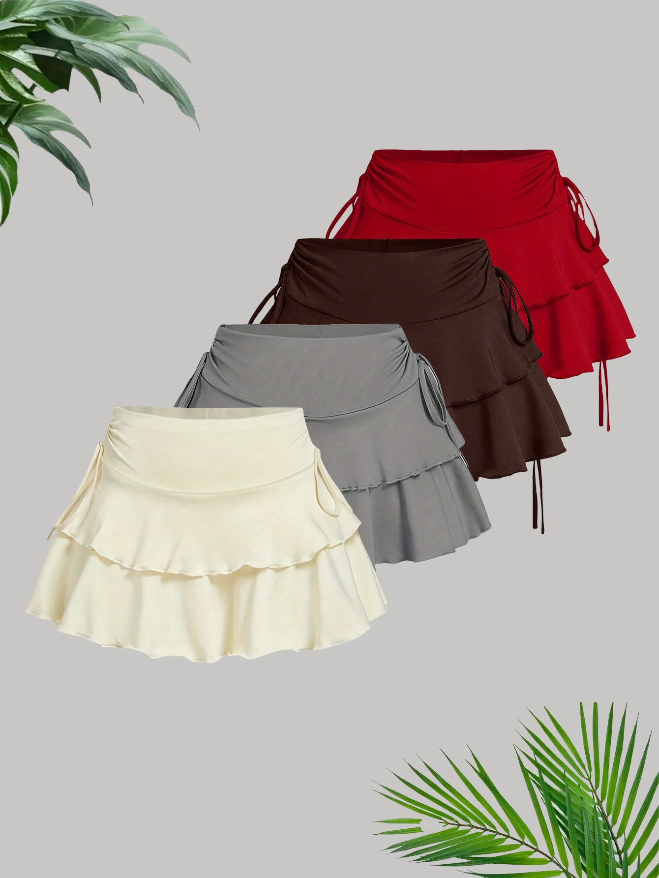 

Hot-selling spring, summer and autumn women's fashionable casual sexy versatile trendy women's skirt four-piece set