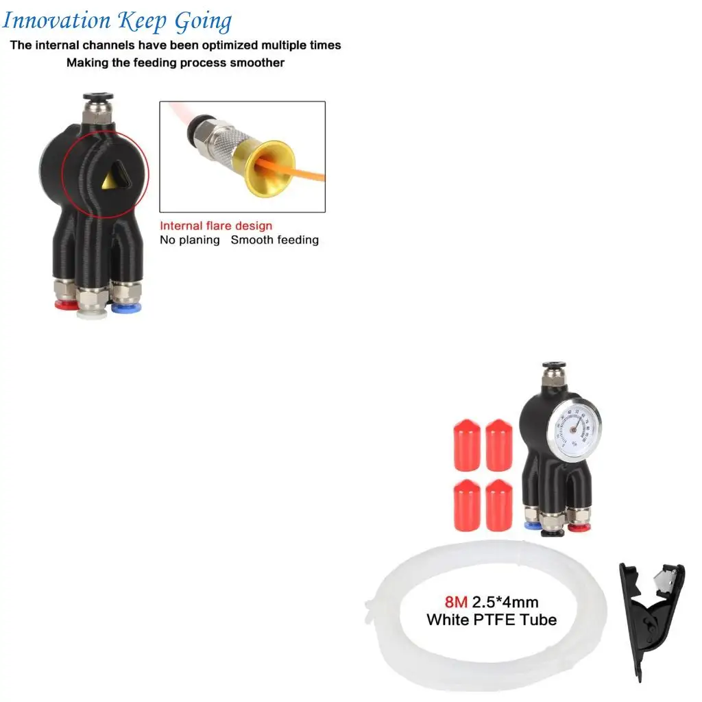 

E65C For X1C P1S P1P 4 in 1 Adapter Pipe Expansion Port Connector 4 Feeding Module 3D Printer Accessories Replacement