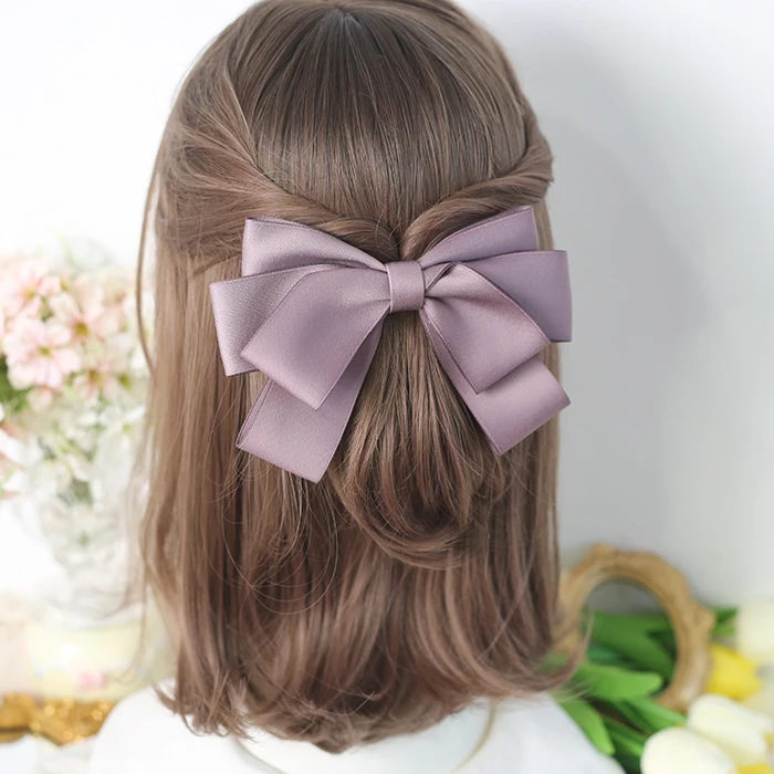1 Haarspange für Mädchen, Herbst/Winter, Vintage, schwarze Schleife, Haarspange für den Hinterkopf, Haarspange mit Feder, Haaraccessoires als Geschenk für die Freundin, geeignet. – Detail 5