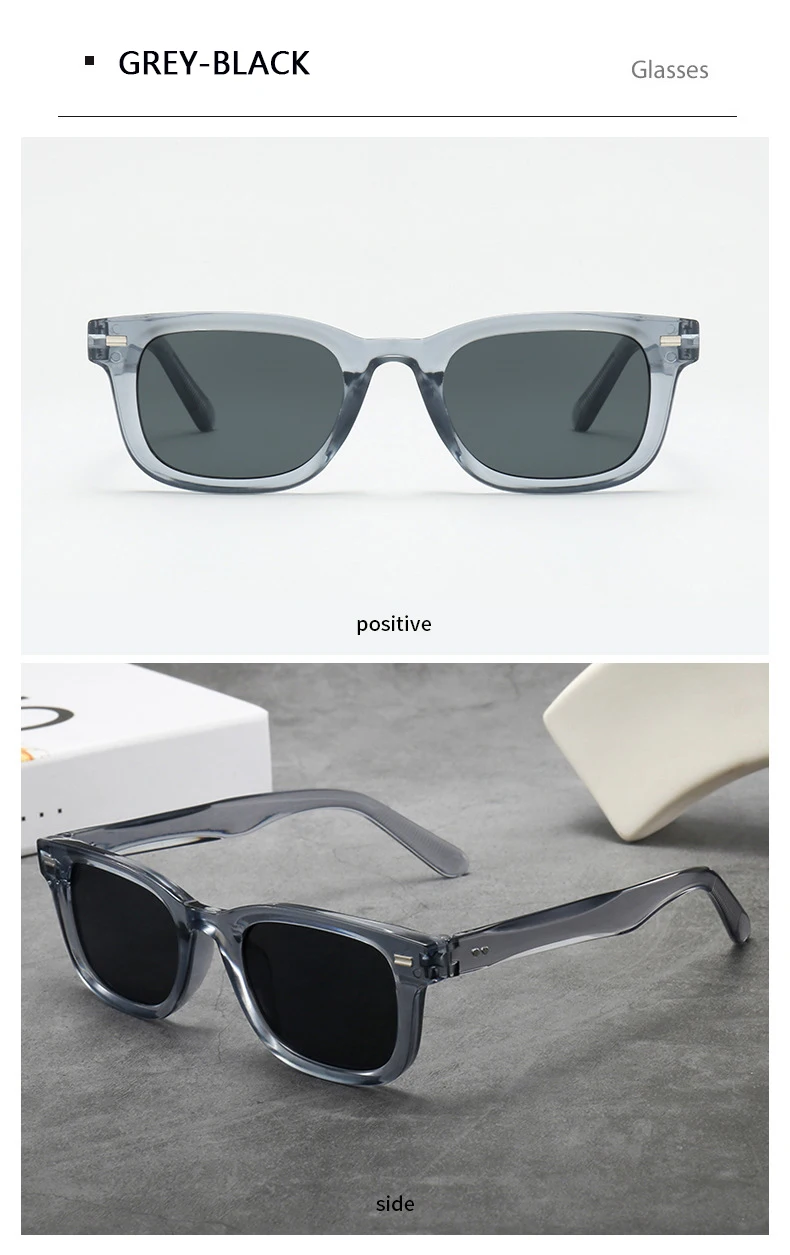 Herren-Sonnenbrille mit dickem Rahmen, Retro-Stil, braun, schmaler Rahmen, Hip-Hop-Stil, Rapper-Brille, Urlaubs-Sonnenbrille, UV400 – Detail 11