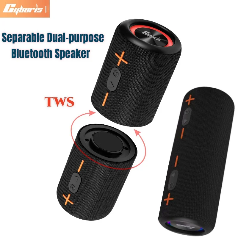 

40W High Power Super Bass Subwoofer TWS Creative Separable Caixa De Som Bluetooth Speakers Portable Camping Boombox Sound Column