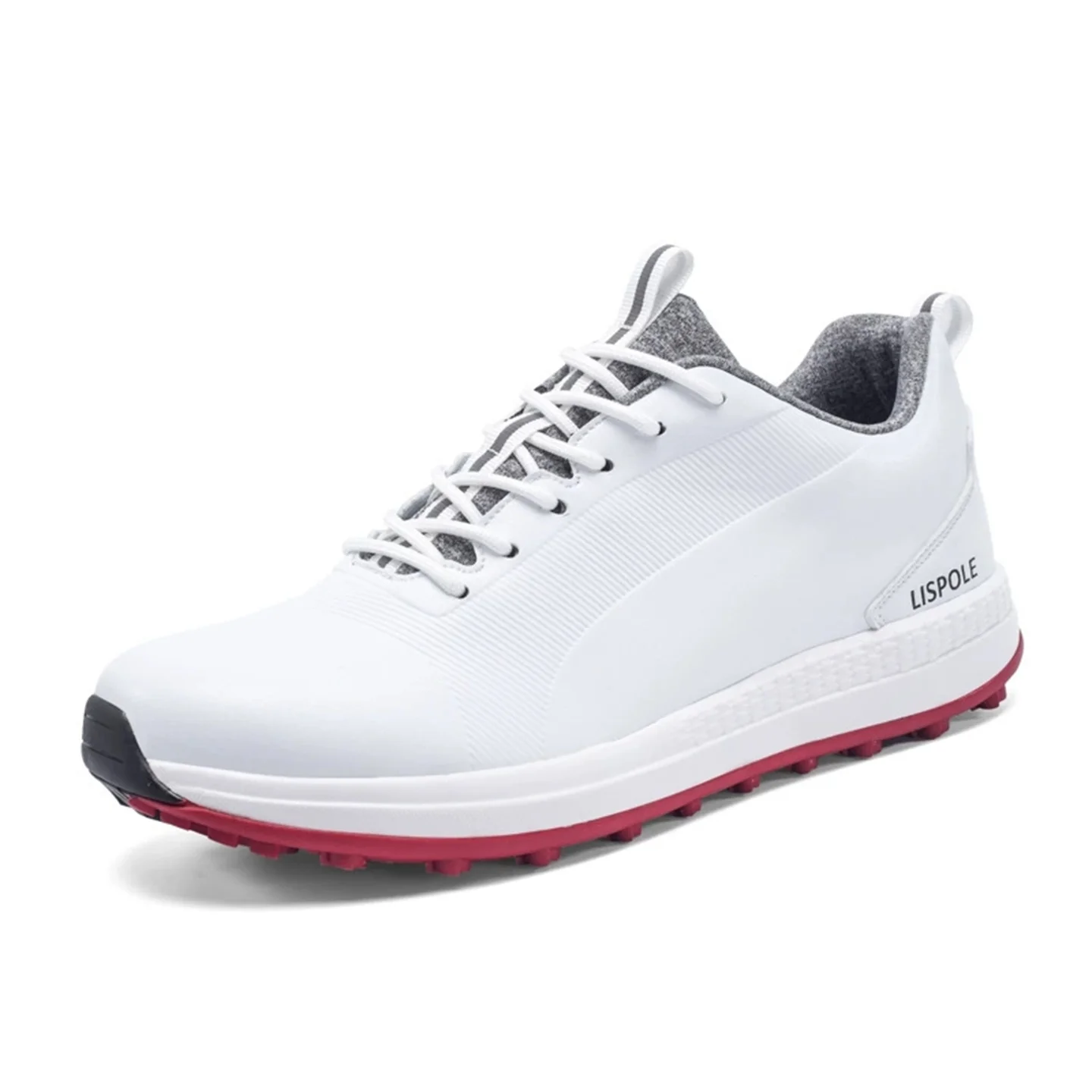 Men's Golf Shoes Sneakers - Waterproof Microfiber Upper, Breathable, Anti-Slip with Metal Spikes, Casual Sports Shoes