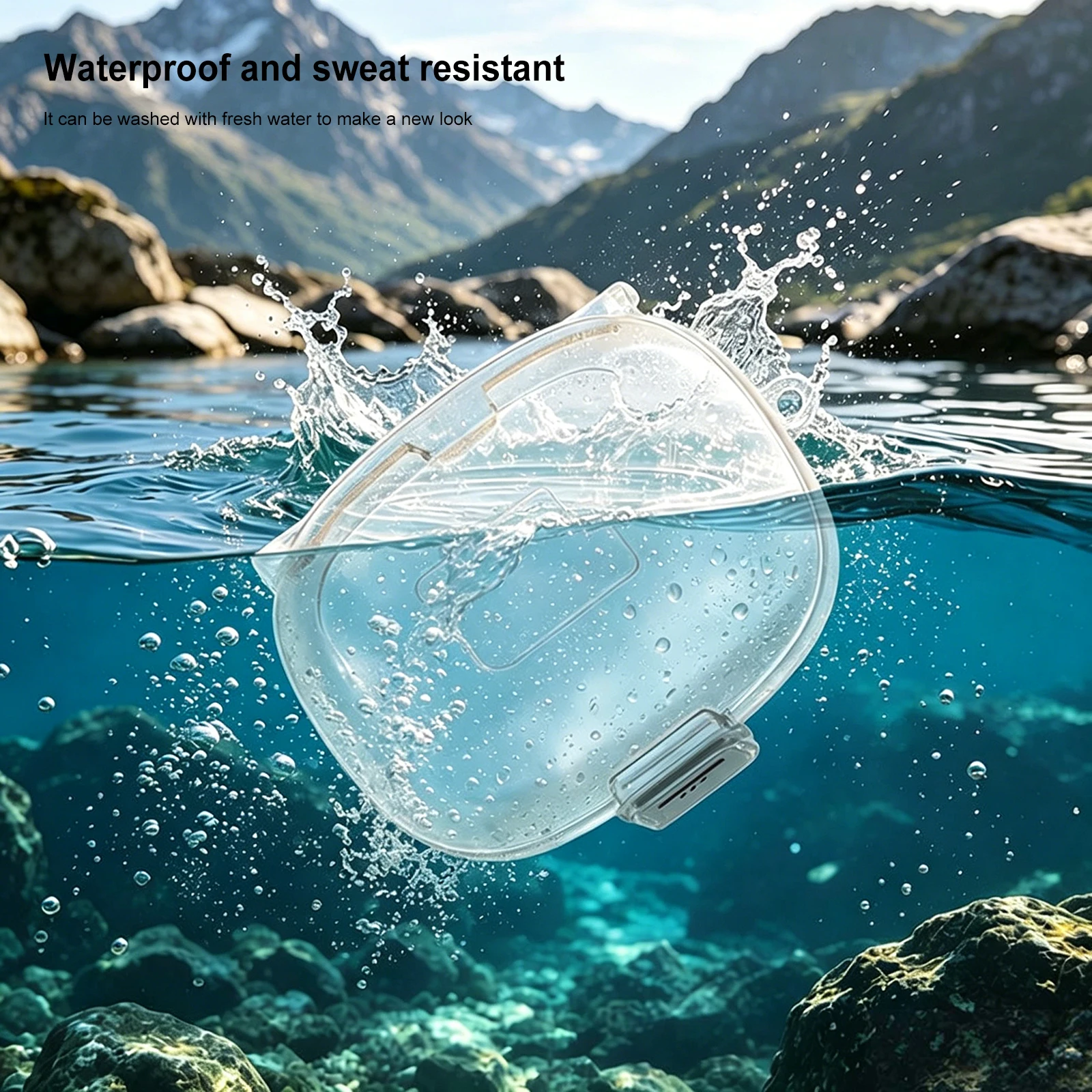 TPU Transparent Protective Skin Case for JBL Endurance Peak 4 Waterproof Dustproof Includes Locking Switches and Carabiner
