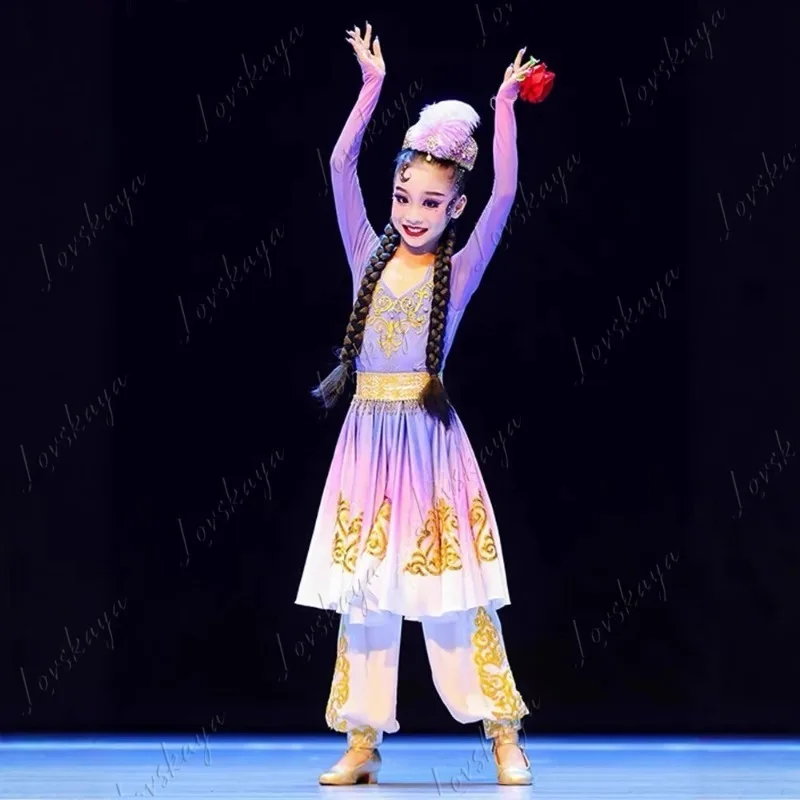 

Rose Children's Minority Dance Costume New Performance Girls' Clothing Ethnic Fashion Kids' Outfit