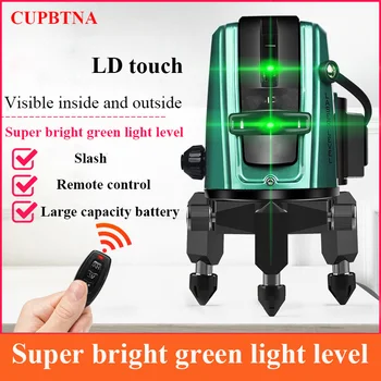 New Ultra Bright High Precision 5 Line 6 Point Green Light Laser Level Construction Tools Remote Control Laser Levelers
