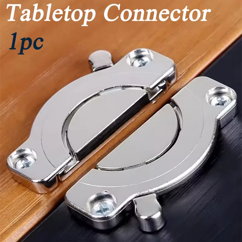 1pc Tabletop Connector Wooden Board Office Desktop Splicing Hardware Woodworking Fasteners Furniture Hinges Round Flat Buckle