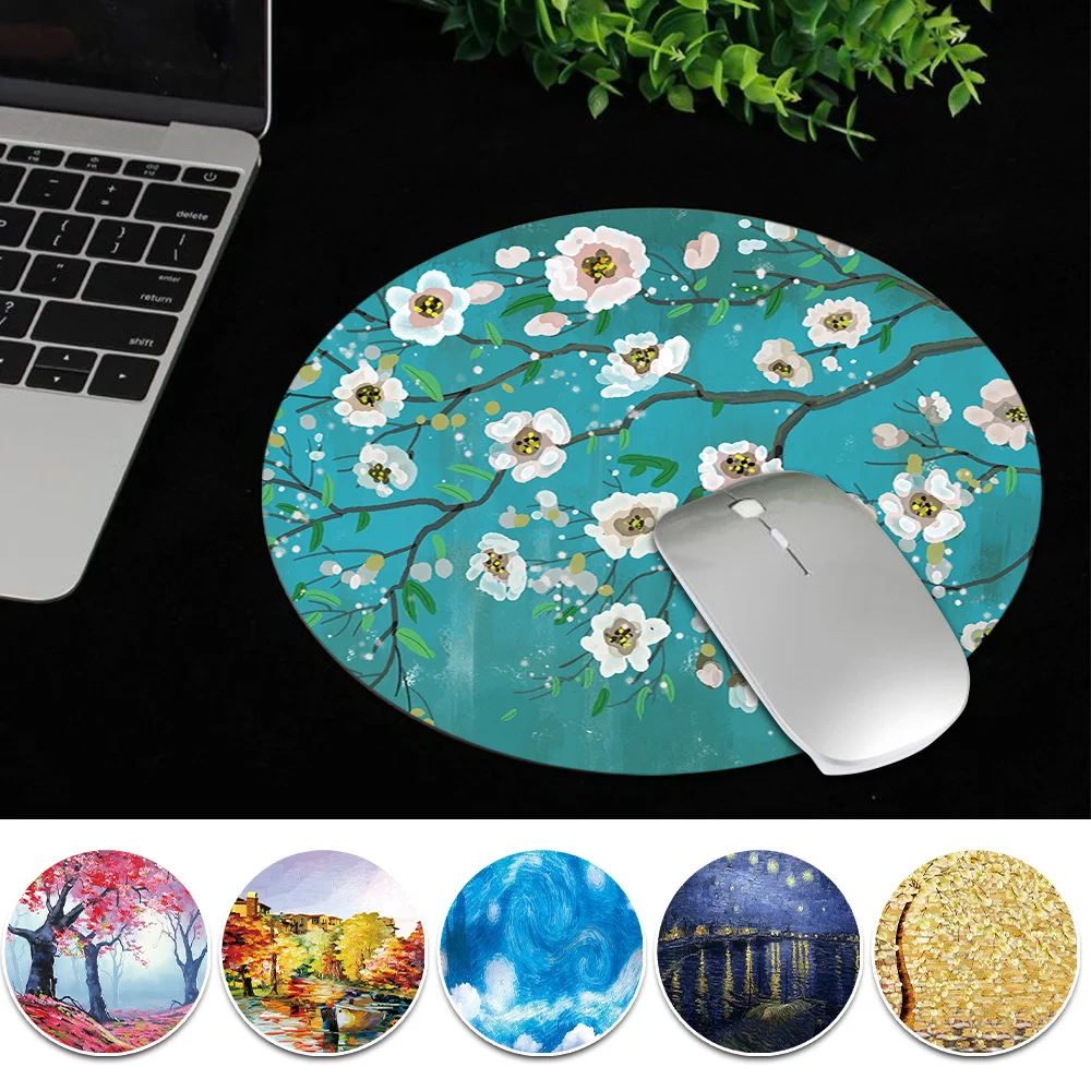 

Mouse Pad for Game Computer Waterproof Mouse-pad Gamer PU Leather Soft Mousemat Non-Slip Round Comfortable Desk Mat