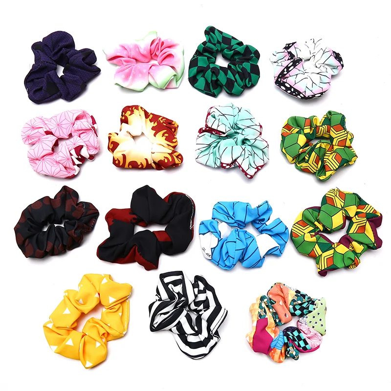 Hair Band Rope Clip Headdress Fashion Demon Slayer: Kimetsu No Yaiba Scrunchie Elastic Handmade HeadBands