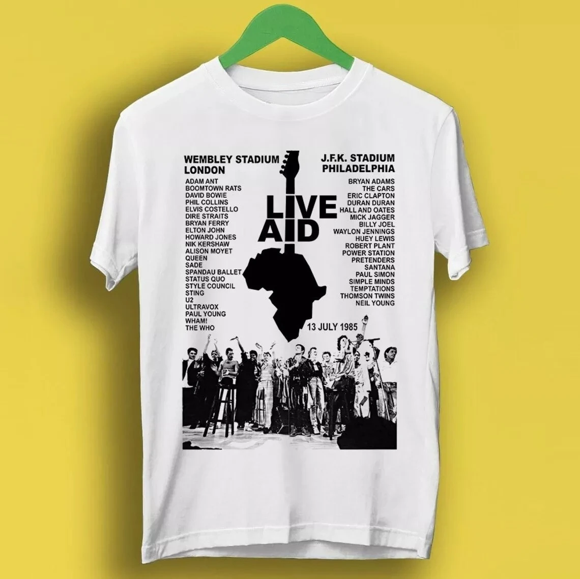 Live Aid concierto música Gig evento en vivo 1985 Wembley 80s regalo camiseta