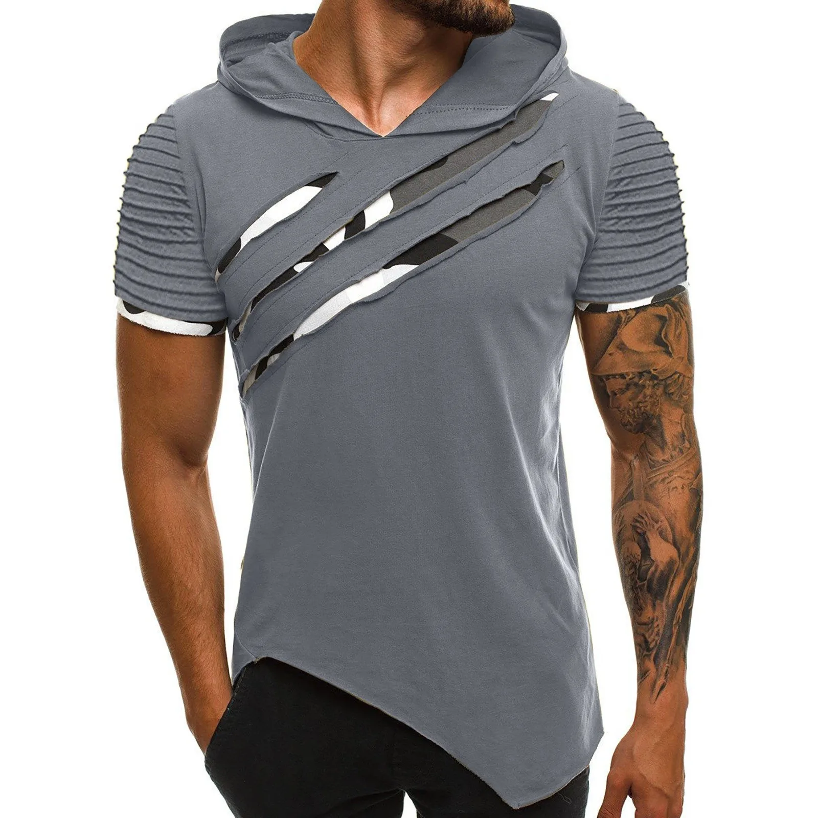 

Men's Tank Top Sleeveless Muscle Shirt Workout Sports Fitness Hoodie Vests Sweatshirt for Men No Hood