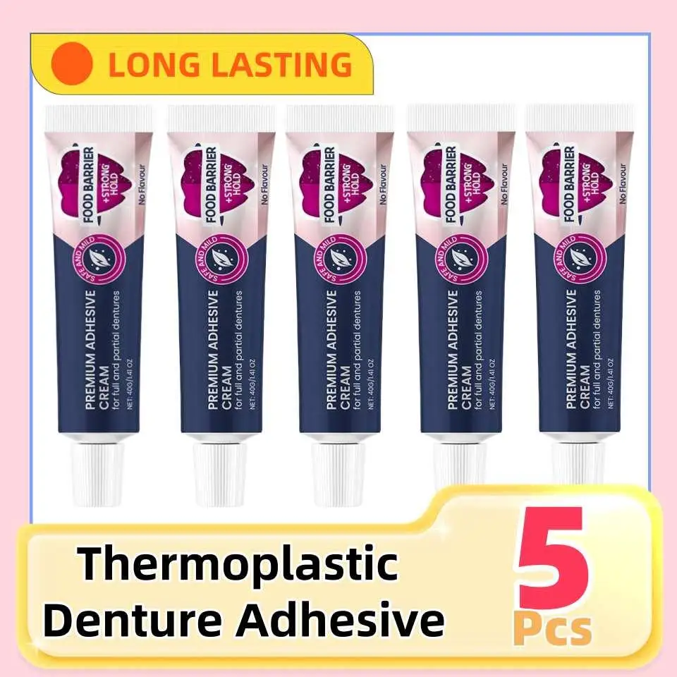 

5Pcs New Thermoplastic Denture Adhesive Long-lasting Denture Fixing Adhesive Improve Comfort Denture Care Products