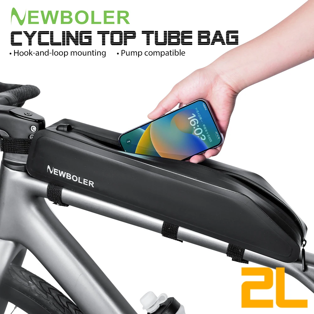 NEWBOLER 2L Bike Frame Front Tube Bag Bike Packing Pouch MTB Road Bike Tool Bag Cycling Top Tube Bag Bicycle Accessories
