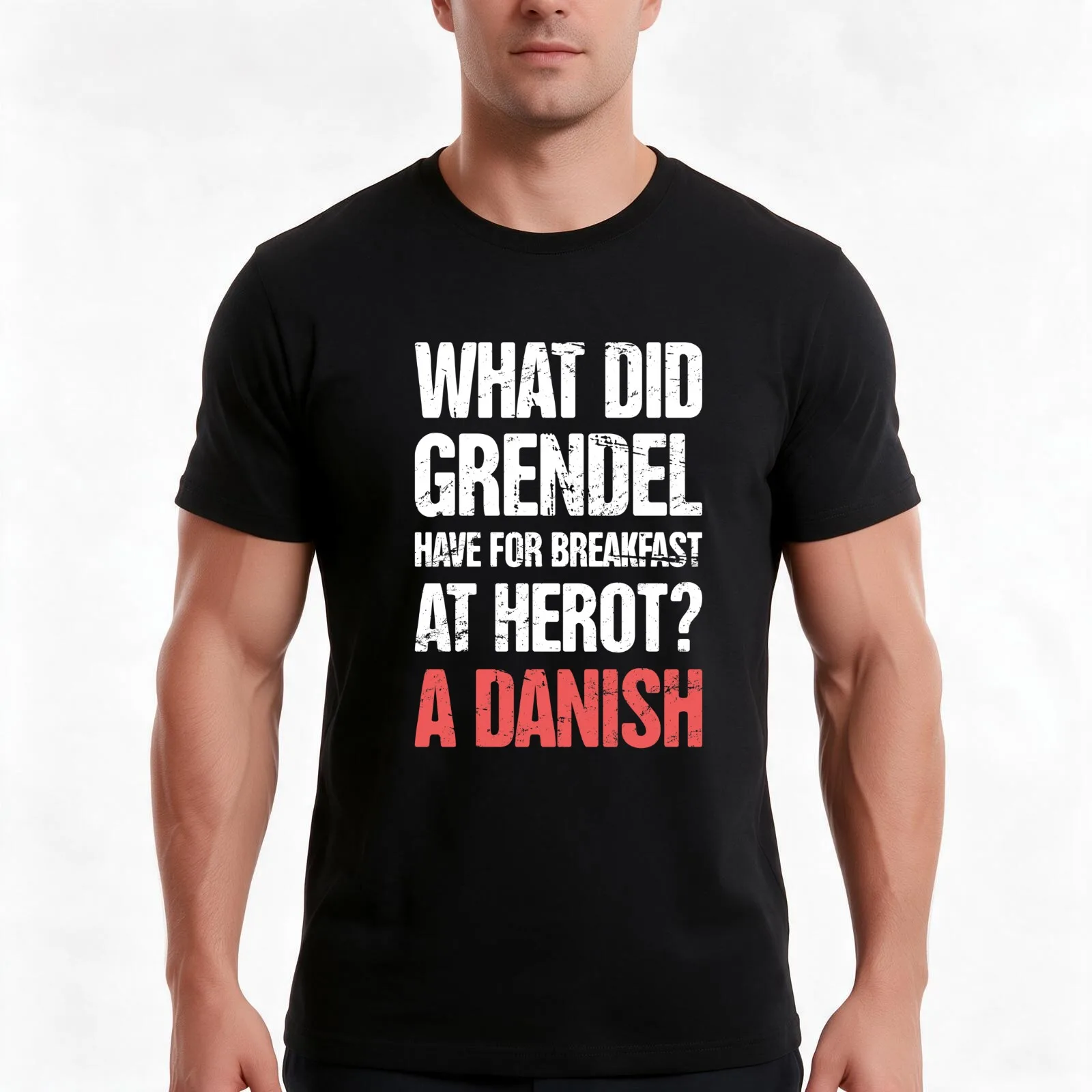 Anglo Saxon Grendel & Beowulf T-Shirt Summer Casual Cotton Tee Oversized Streetwear Tops Vintage Graphic Print 100% Cotton
