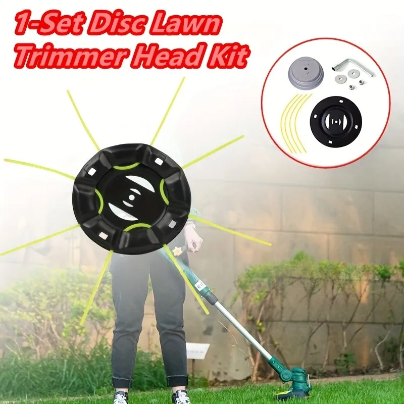 

1Set Disc Lawn Trimmer Head - Weed Tray + Brush, Universal Lawn Mower Fit, Lawn Maintenance Specific