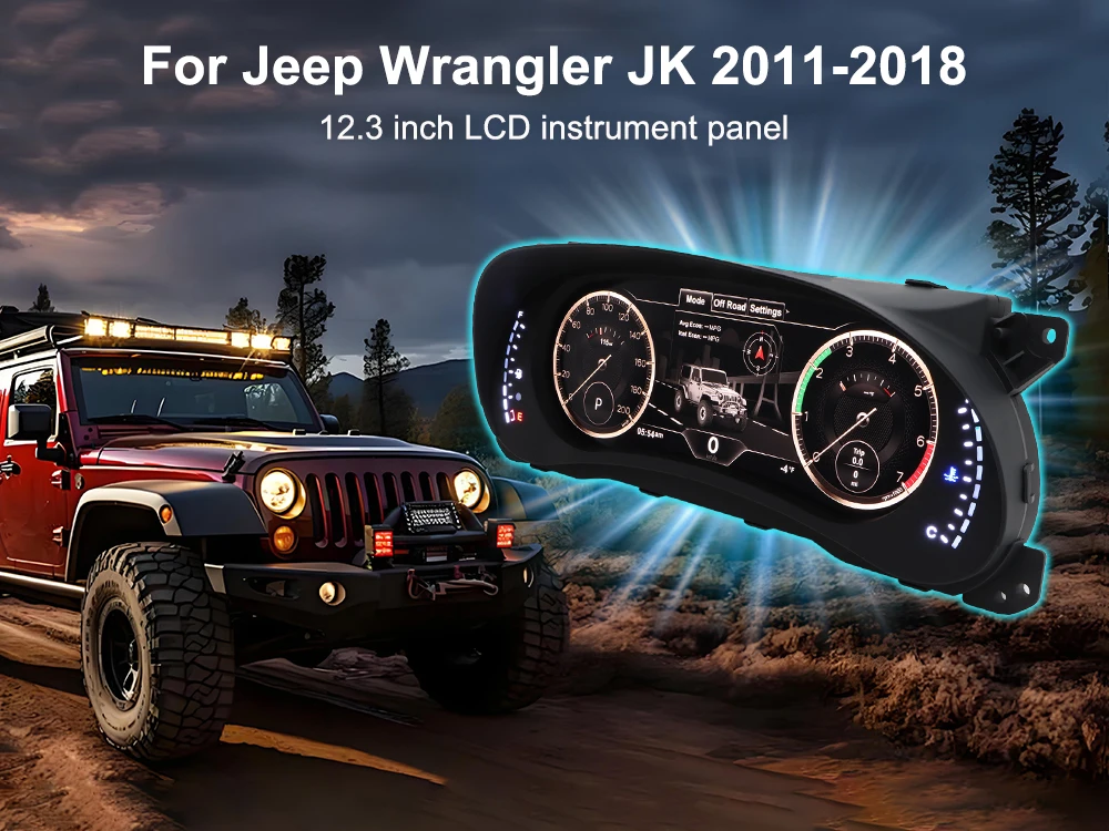 

12.3 inch LCD Instrument Cluster For Jeep Wrangler JK 2011-2017 Car Digital Dashboard Speedometer Virtual Cockpit Panel Display