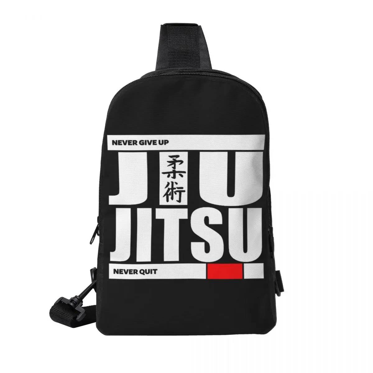 

Jiu Jitsu - Never Give Up Never Quit Chest Bag Men Sling Crossbody Backpack Chest Bag Travel Hiking Daypack Shoulder Bag