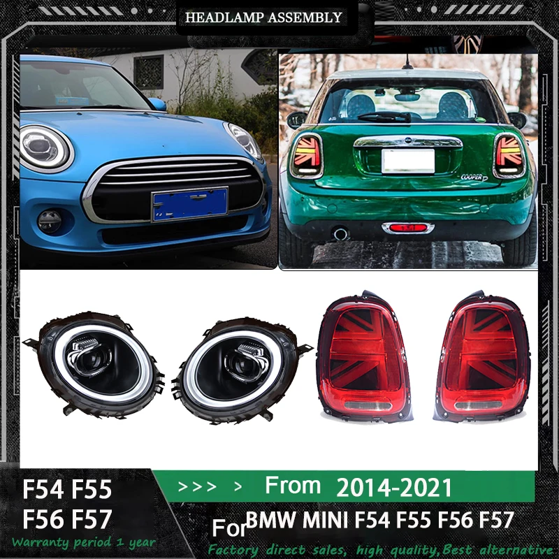 

Для BMW Mini F55 F56 F57 2014-2021 фары и задние фонари в сборе, светодиодные передние фары автомобиля, указатели поворота, аксессуары для автомобильных ламп