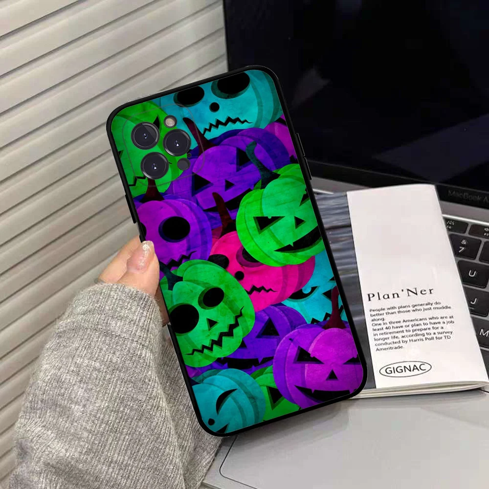 Halloween jesień jesień etui na telefon silikonowe miękkie dla iphone 15 14 13 12 11 Pro Mini XS MAX 8 7 6 Plus X XS XR Cover