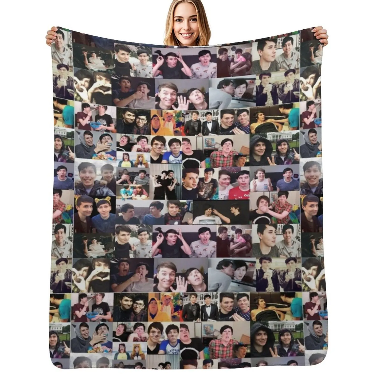 

Dan and Phil! Throw Blanket Compact Warm Blanket for Car Road Trip