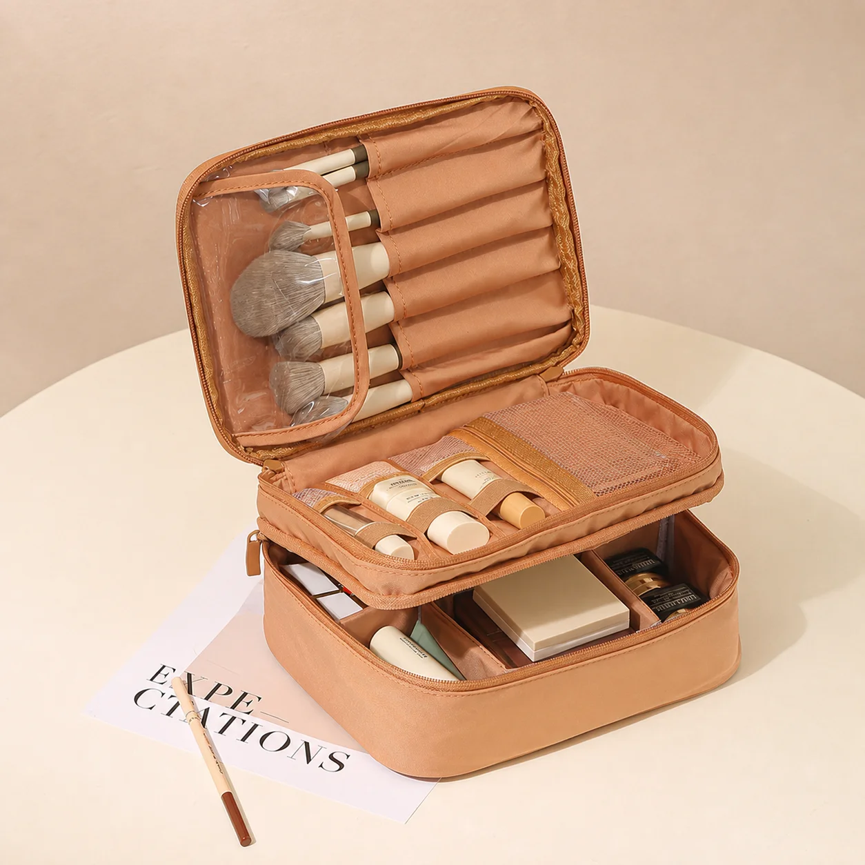 Portable Toiletry Bag Modern Minimalist Makeup Storage Bag Oxford Cloth Cosmetic Bag Wear-Resistant Toiletry Storage Organizer