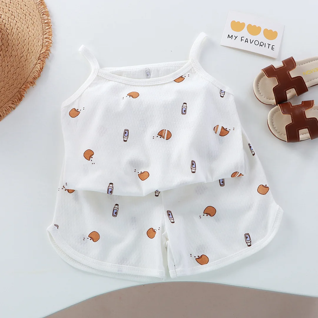 Summer newborn baby girl clothing outfits sets cotton camisole top+shorts suits for infant Girl's clothes baby 1st Birthday Sets