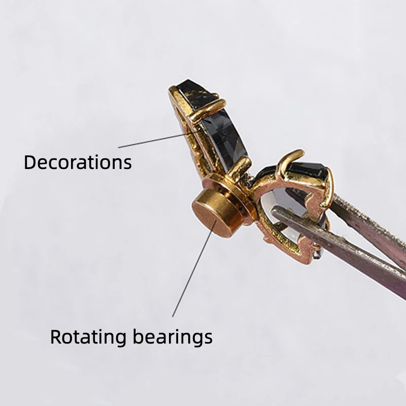 5PCS Metal Rotating Bearing For Nail Art Decorations Charms Rhinestones Jewelry Accessories Parts Swivel Manicure Supplies Tool