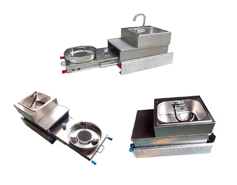 Modular Kitchen System For Camping Vehicles Space-Saving Moisture-Resistant With Sink Faucet & Hob - Customizable For Marine RV