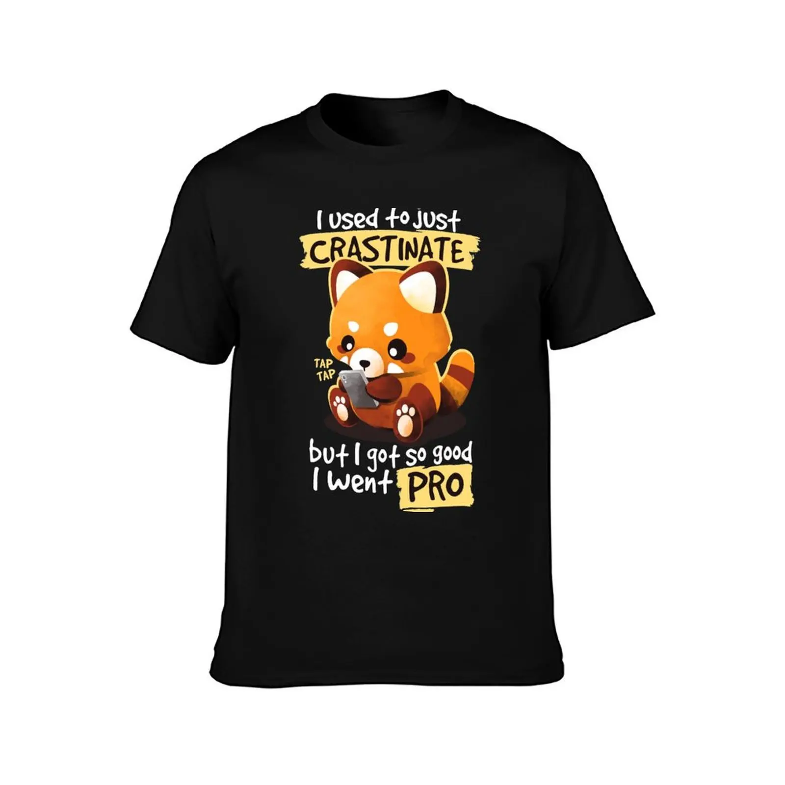 Procrastinator red panda T-Shirt Summer Casual Cotton Tee Oversized Streetwear Tops Vintage Graphic Print Unisex Men Women