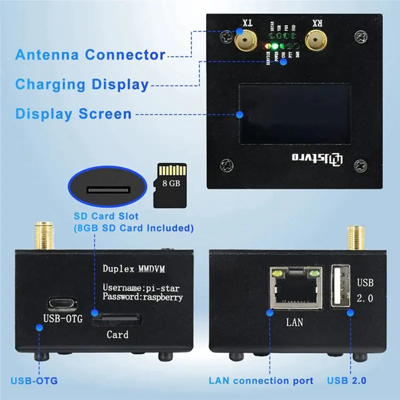 A29F-For Raspberry Pi Orange Pi Duplex Hotspot Raspberry Pi Mmdvm Duplex Hotspot Multi-Function Duplex Hotspot Board