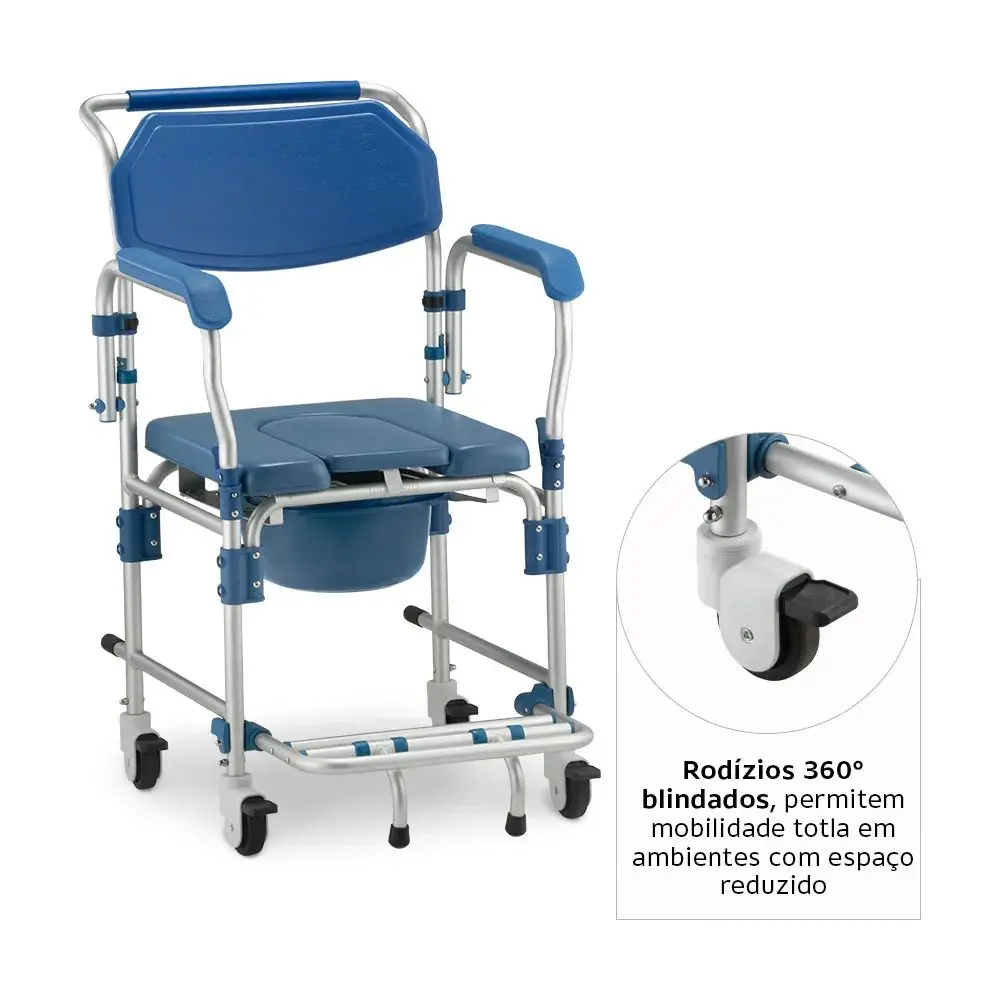 كرسي استحمام قابل للطي من الألومنيوم الأكثر مبيعًا في عام 2024، دوران 360 درجة، مناسب لكبار السن، مناسب لتحريك كرسي المرحاض