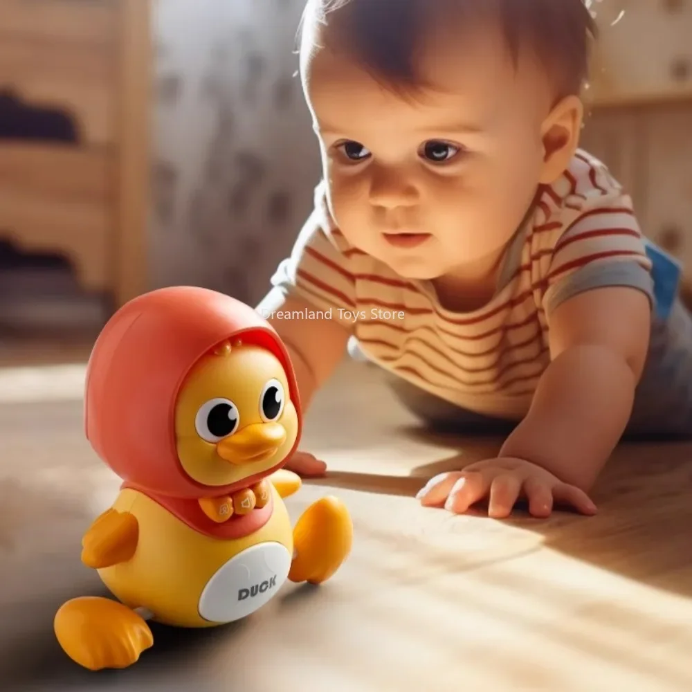 Baby Crawling Toys Musical Duck Walking Toys Early Learning Interactive Crawling Toy Night Light Toy for Boy Girl Birthday Gift