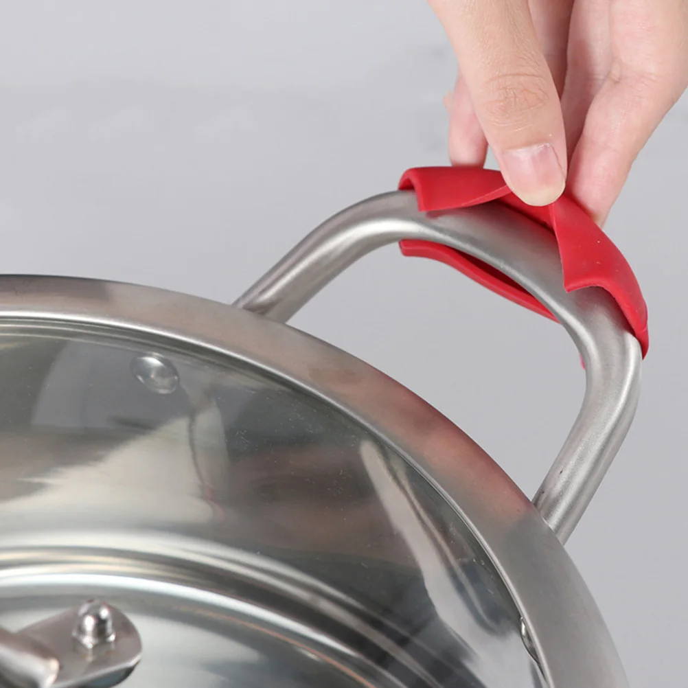 

Silicone Pot Handle Holders Heat Resistant Non Slip Anti Scalding Cookware Ear Sleeves Kitchen Practical Protector