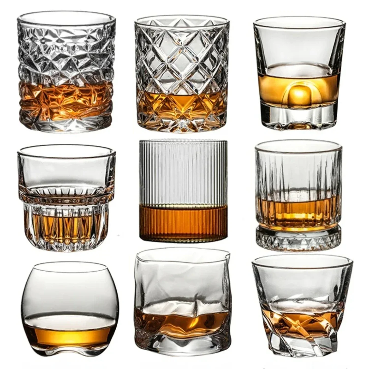 

Exquisite and Elegant Premium Crystal Glassware Set - Ideal Stylish Gift for Discerning Whisky Connoisseurs Who Love Old-Fashion