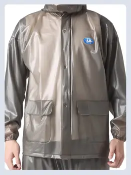Pánská nepromokavá pláštěnka pro motocykl, turistiku, rybaření, golf, PVC kapuce, německé svařování, měkká zimní pláštěnka + kalhoty 6 nejlepší prodej Dámské PVC pláštěnky - №2
