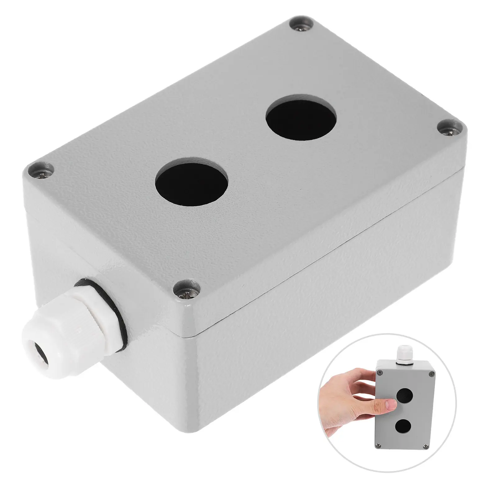 

Aluminum Emergency Stop Switch Box Heavy Duty Industrial Control Box for Push Button Station Outdoor Electrical Project Guard