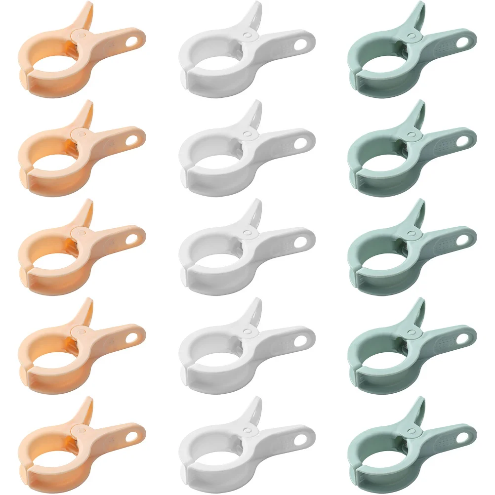 

15pcs Windproof Clothes Clips Strong Plastic Towel Clamps For Beach Chairs Pool Lounge Non-Slip Quilt Drying Pegs