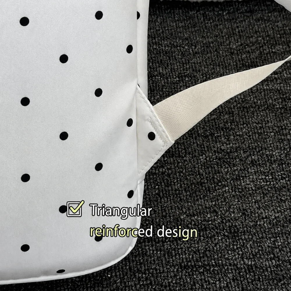 Large Capacity Dots School Backpack Multicolor Breathable Travel Backpack Reduces Load Silk Ribbon Shoulder Bag for Teenager