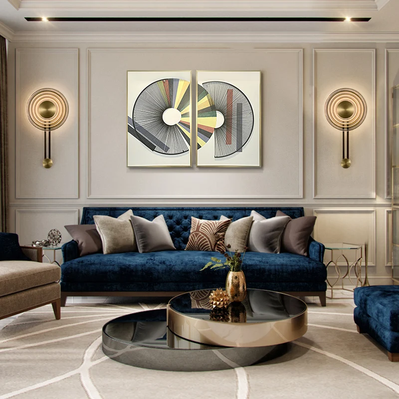 Postmodern Thread Glass Wall Light Indoor Luxury Round Atmosphere Lamp Aisle Decor Wall Light For Parlor Bedroom Stair Cafe New