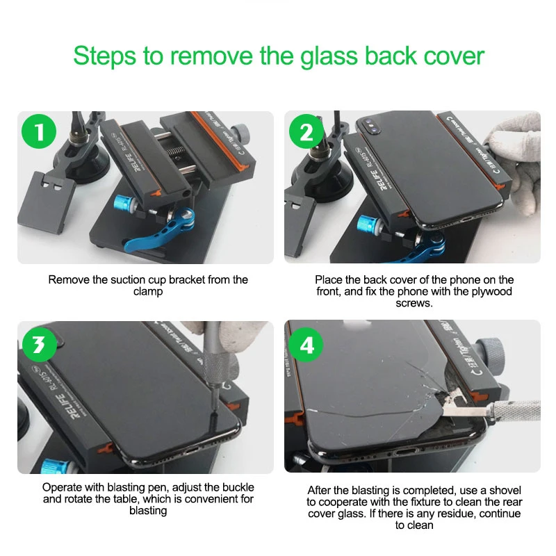 RELIFE RL-601S Plus 360° Rotating Fixture Holder for Mobile Phone LCD Screen Separation Back Cover Glass Removal Repair Tools