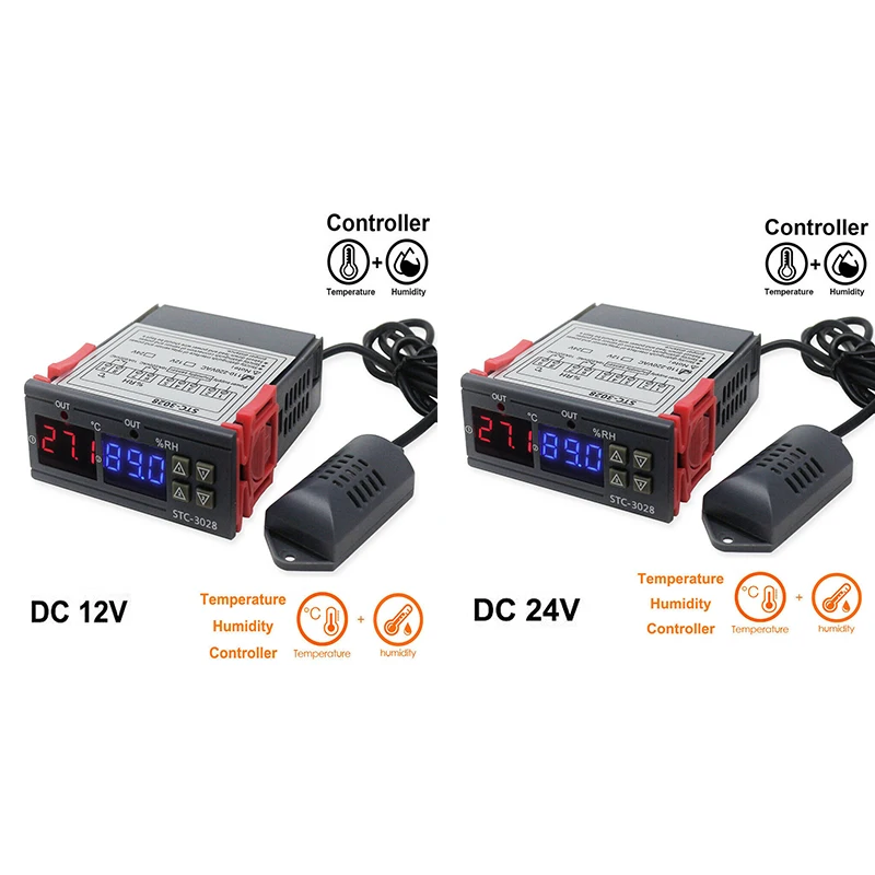 STC-3028 Digital Temperature Humidity Meter 10A Thermostat Dual Display Hygrometer Controller