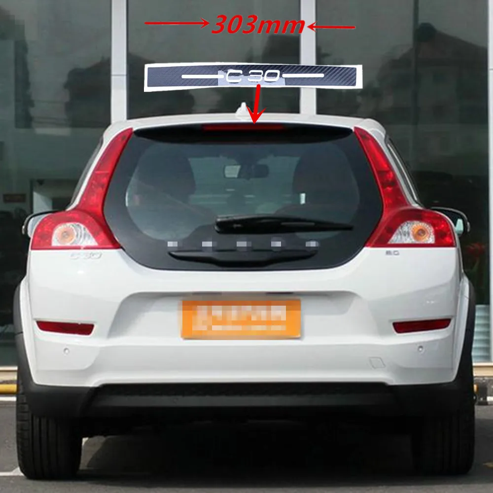 

1PC Carbon Fiber Car Stickers Of High Mounted Stop Lamp High Brake Lights For Volvo C30 2006 2008-2013 Car-Styling Accessories
