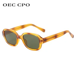 OEC CPO 남녀공용 소형 사각 선글라스, 브랜드 디자이너 패션 리벳 선글라스, UV400 펑크 쉐이드, 빈티지 선글라스